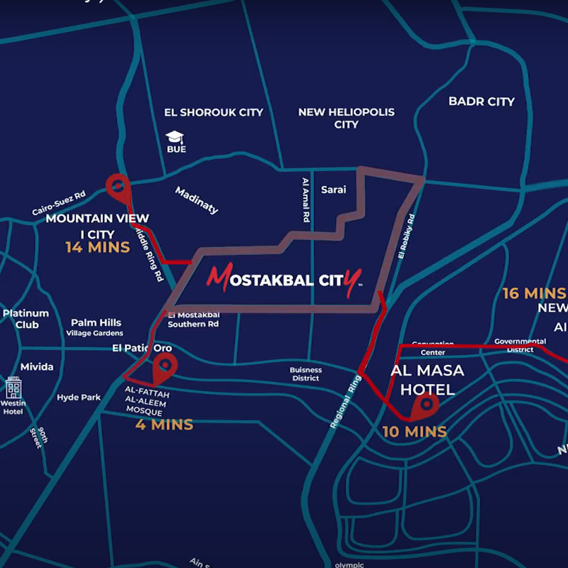 Mostakbal City Location - The New Heart of New Cairo